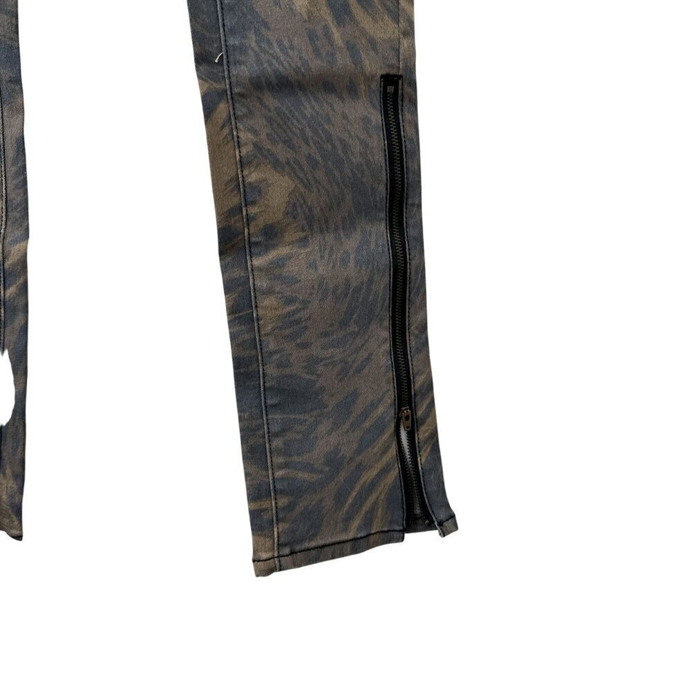Urban Outfitters BDG High Rise Skinny Pants Leopard Print Zip Hem Women 26 NWT - Picture 7 of 16